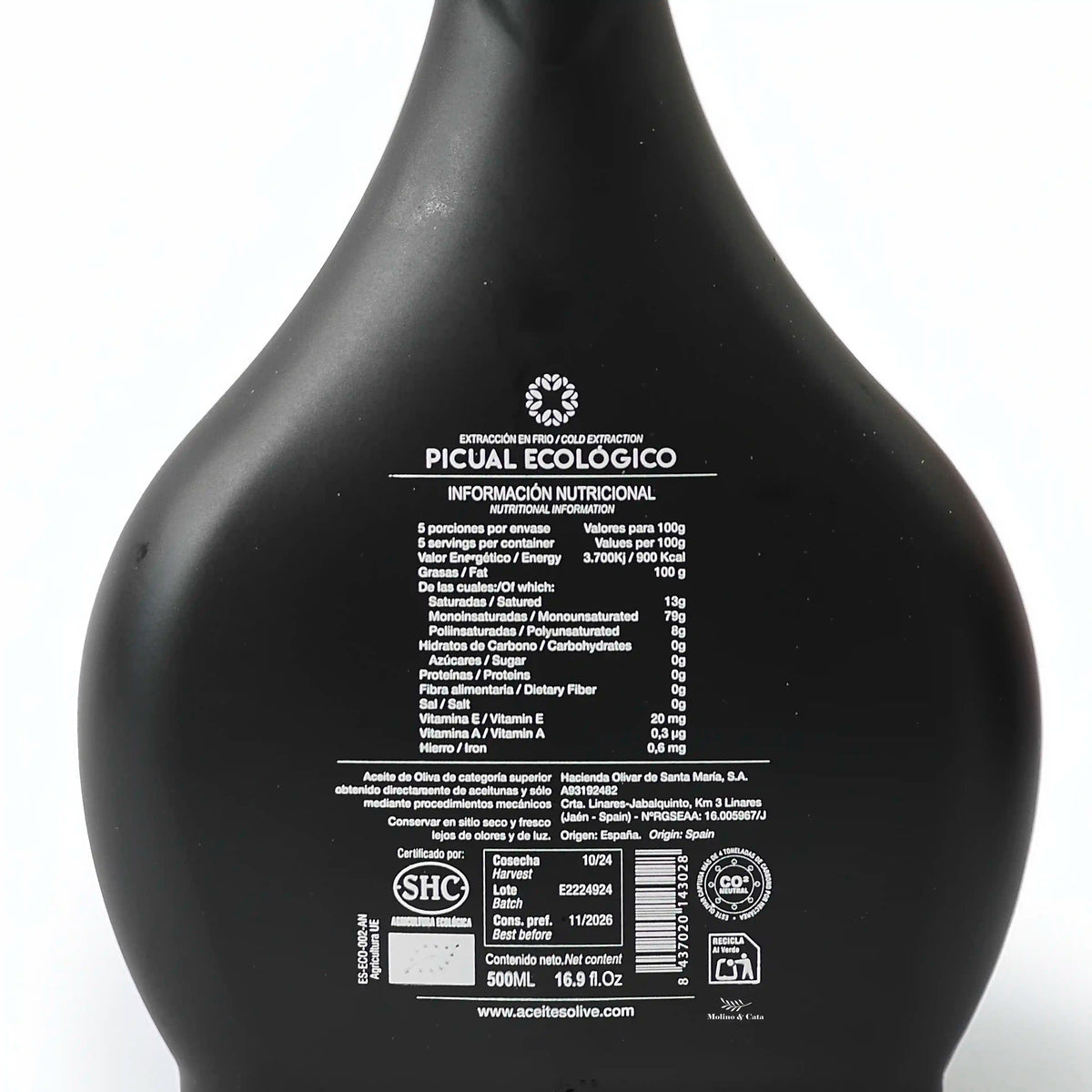 O.LIVE Ecológic 500ml-detalle etiqueta