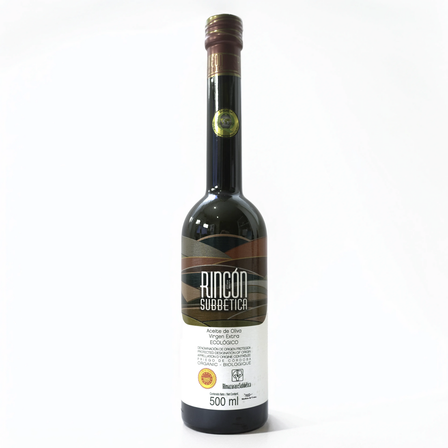 Botella de Aceite de Oliva Virgen Extra Rincón de la Subbética Hojiblanca 500ml de Molino y Cata