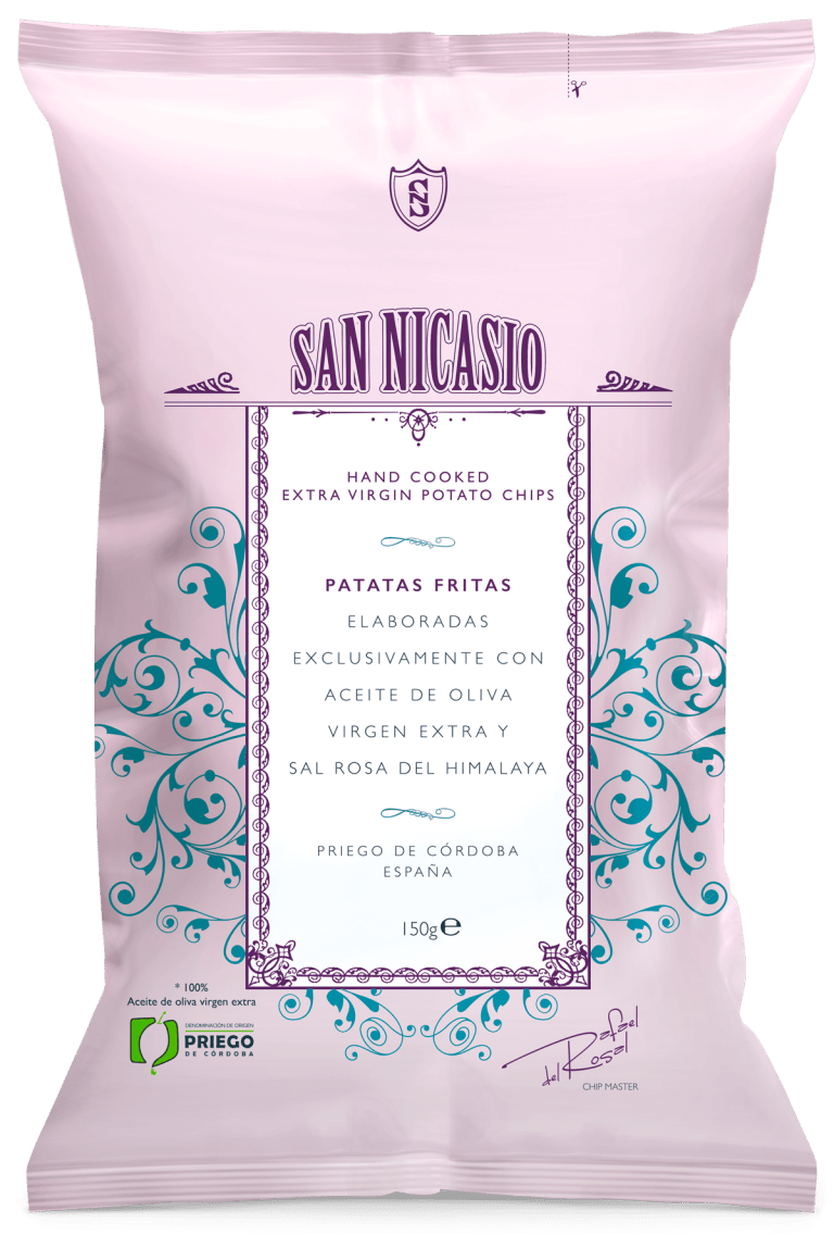 Patatas fritas con aceite de oliva virgen extra y sal rosa del himalaya