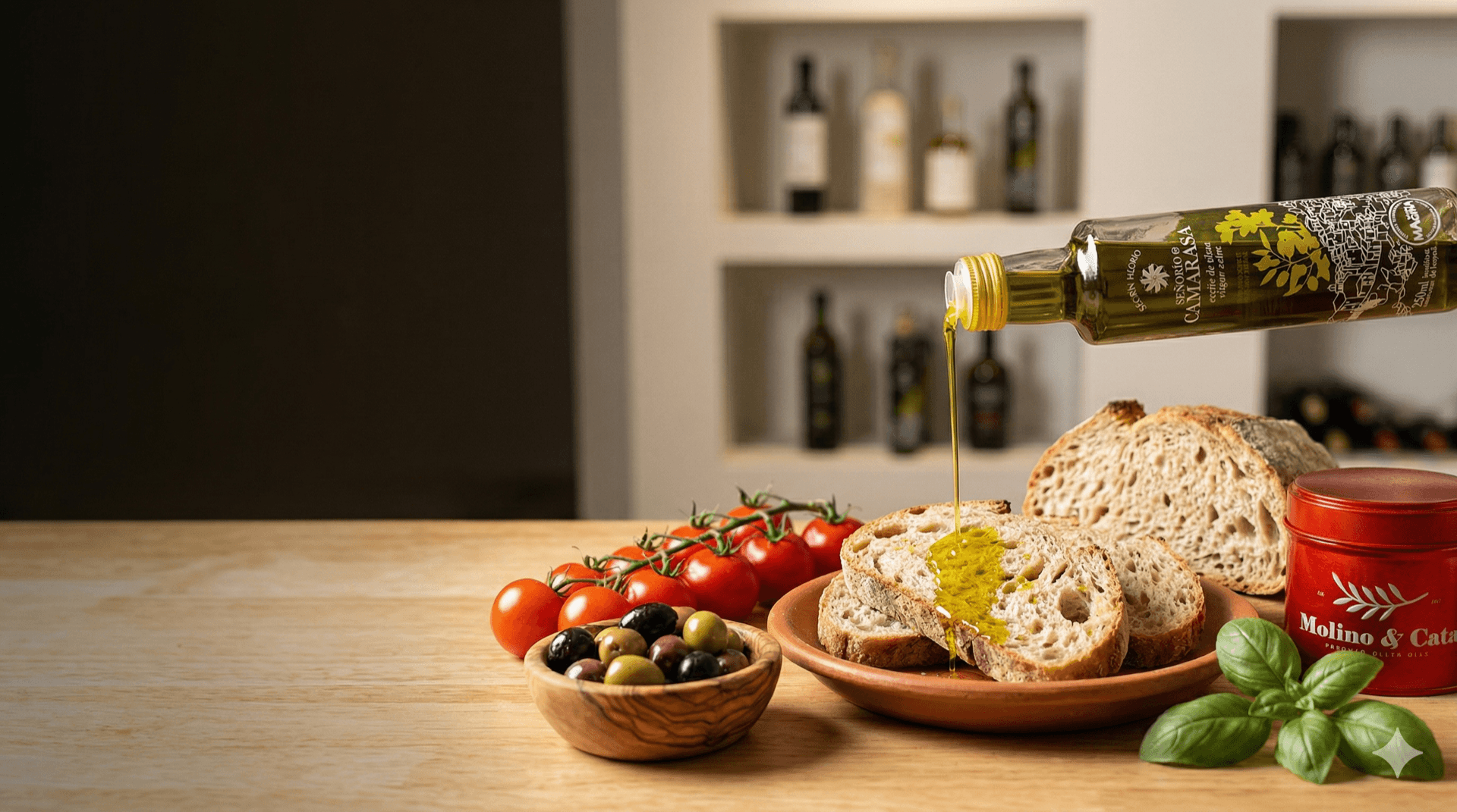 Cata de aceite de oliva en la oleoteca de Molino & Cata