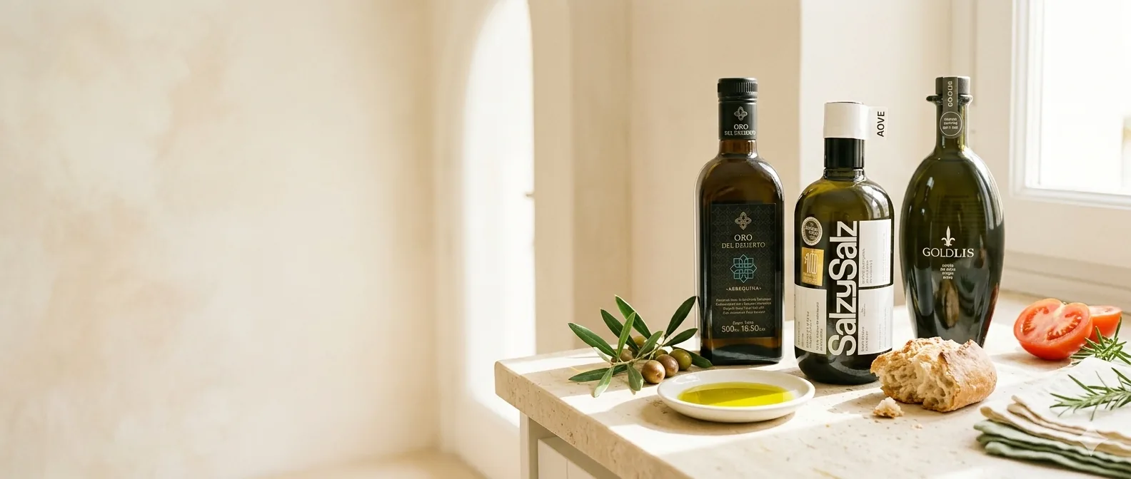 Aceite de oliva virgen extra singular seleccionado en la oleoteca de Molino & Cata, Granada