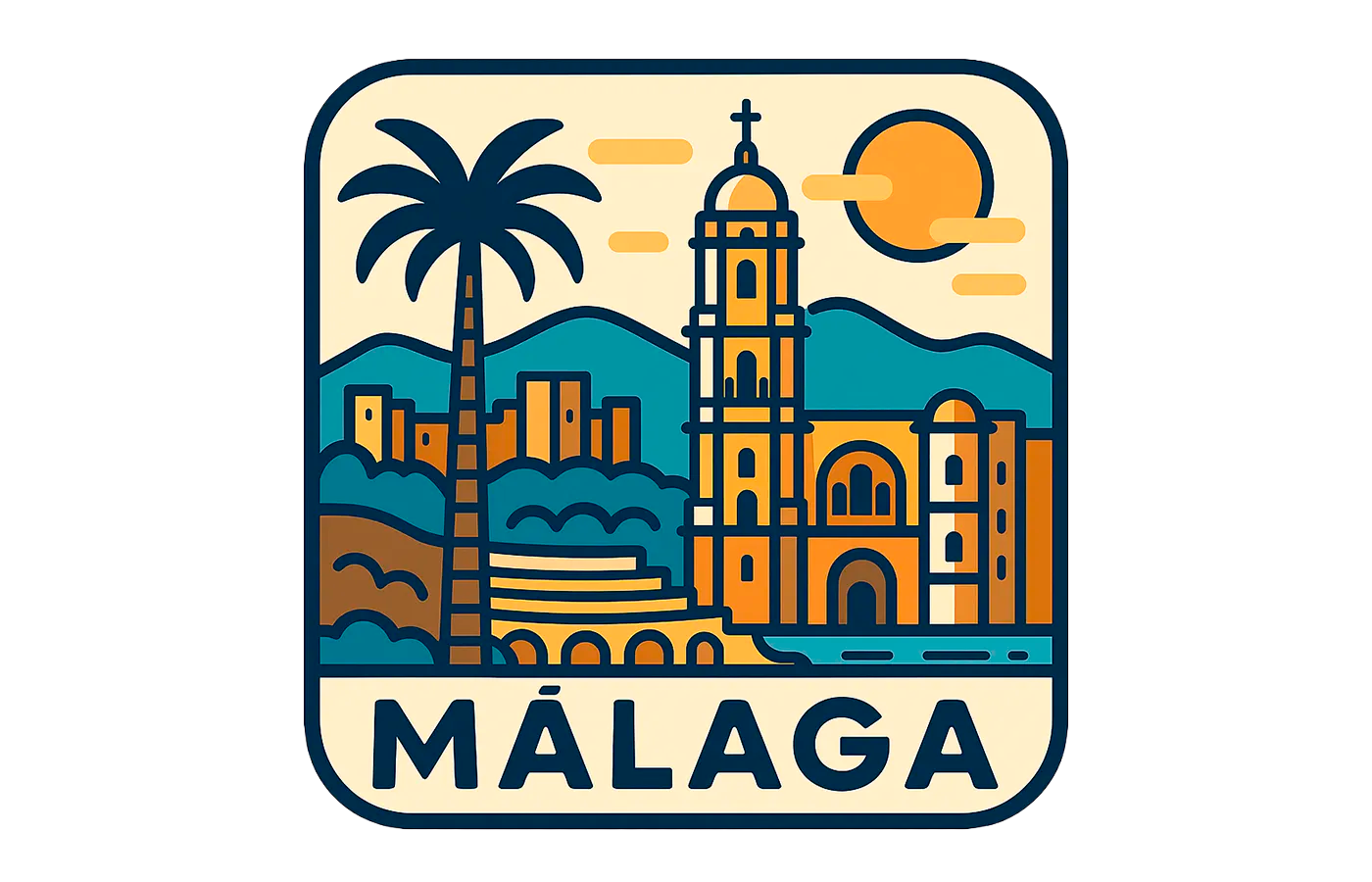 Ciudad de Málaga como un icono