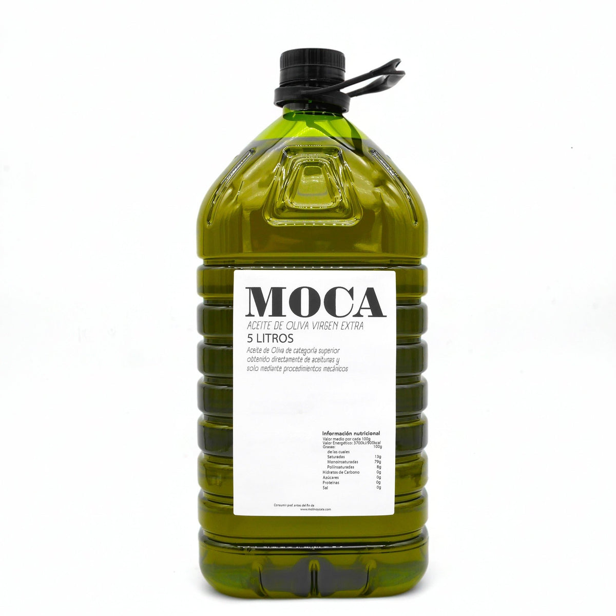 Garrafa Aceite de Oliva Virgen Extra de Jaén MOCA maduro de 5 litros de Molino y Cata