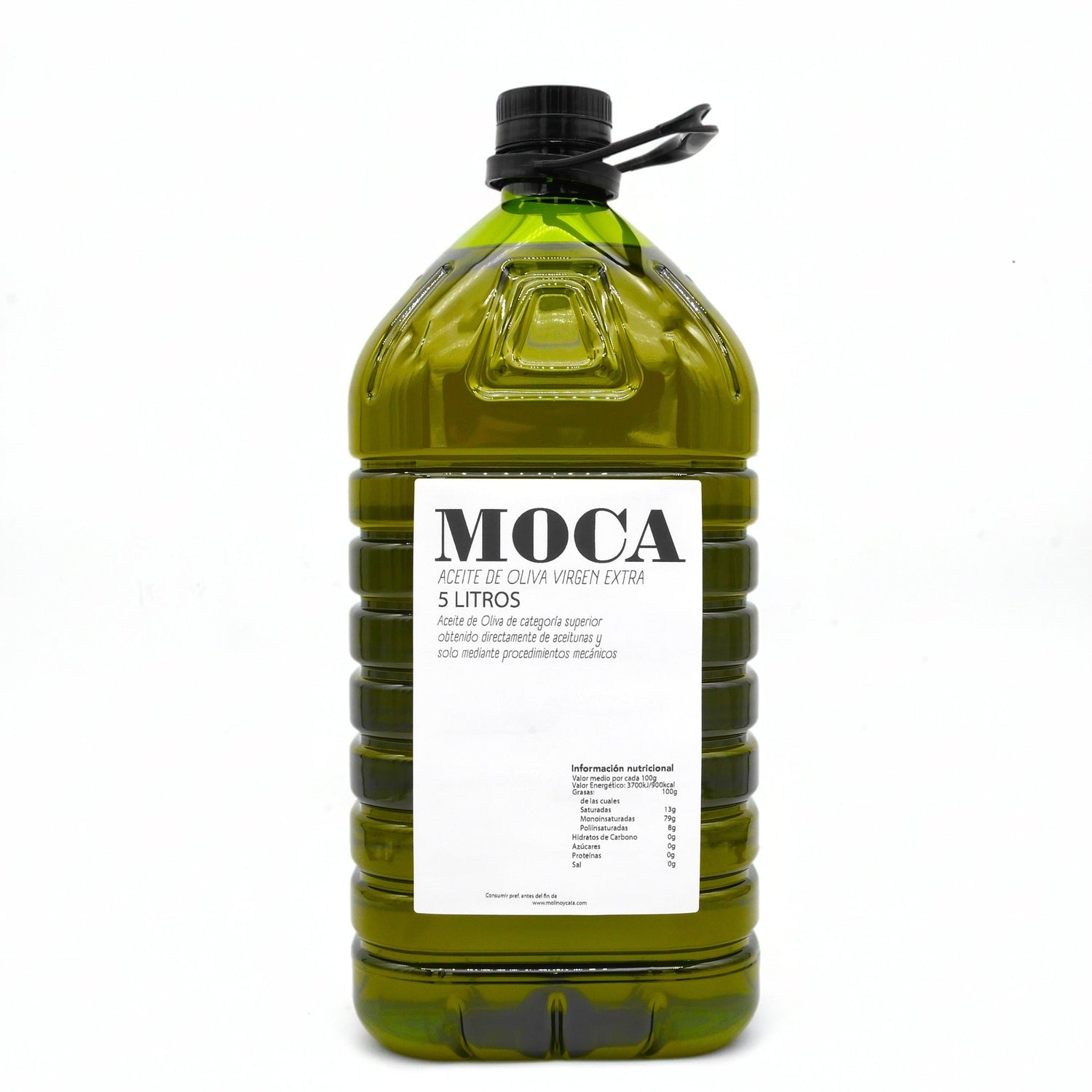 Garrafa Aceite de Oliva Virgen Extra de Jaén MOCA maduro de 5 litros de Molino y Cata