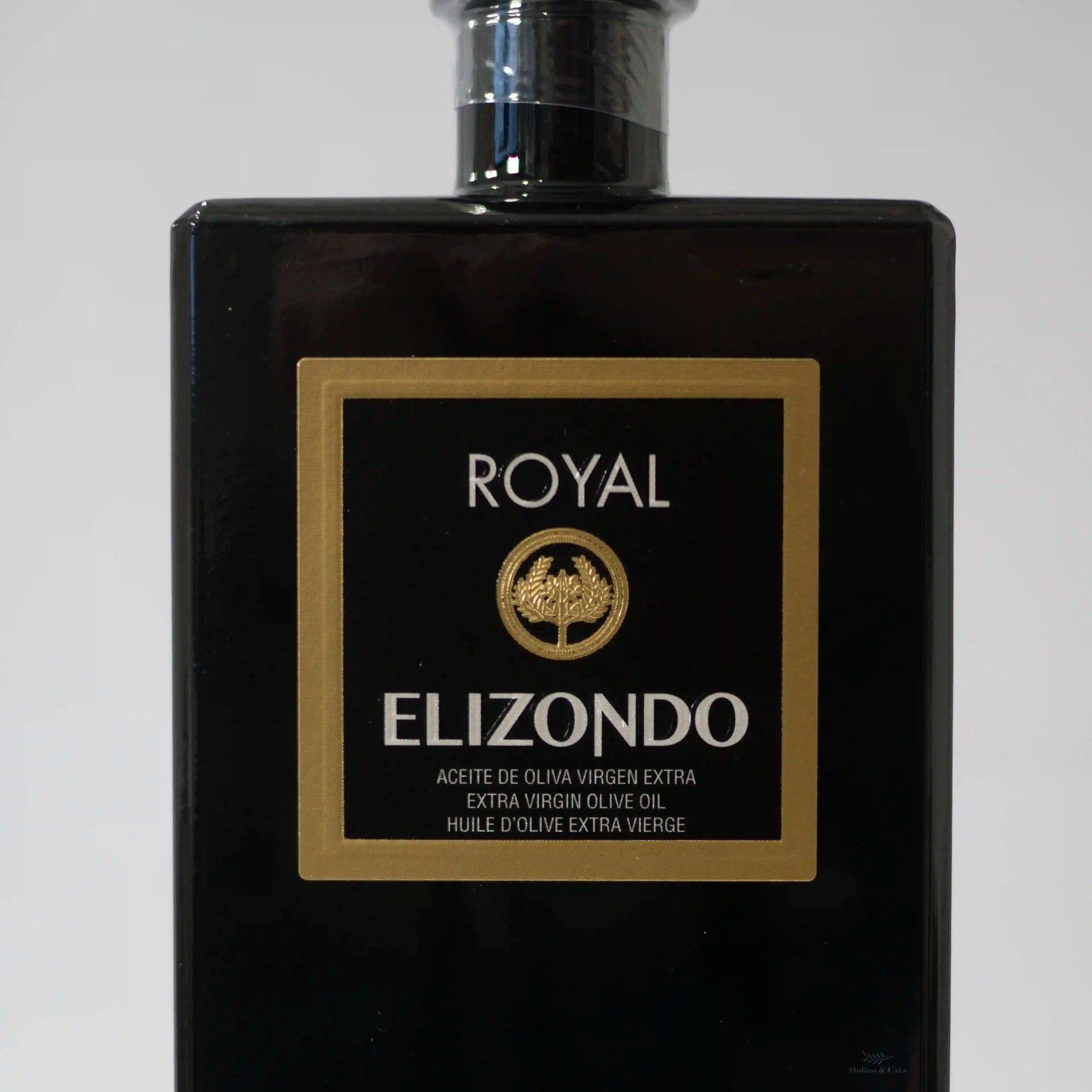 Aceite de Oliva Virgen Extra Elizondo Royal de Cazorla 500ml detalle de la botella