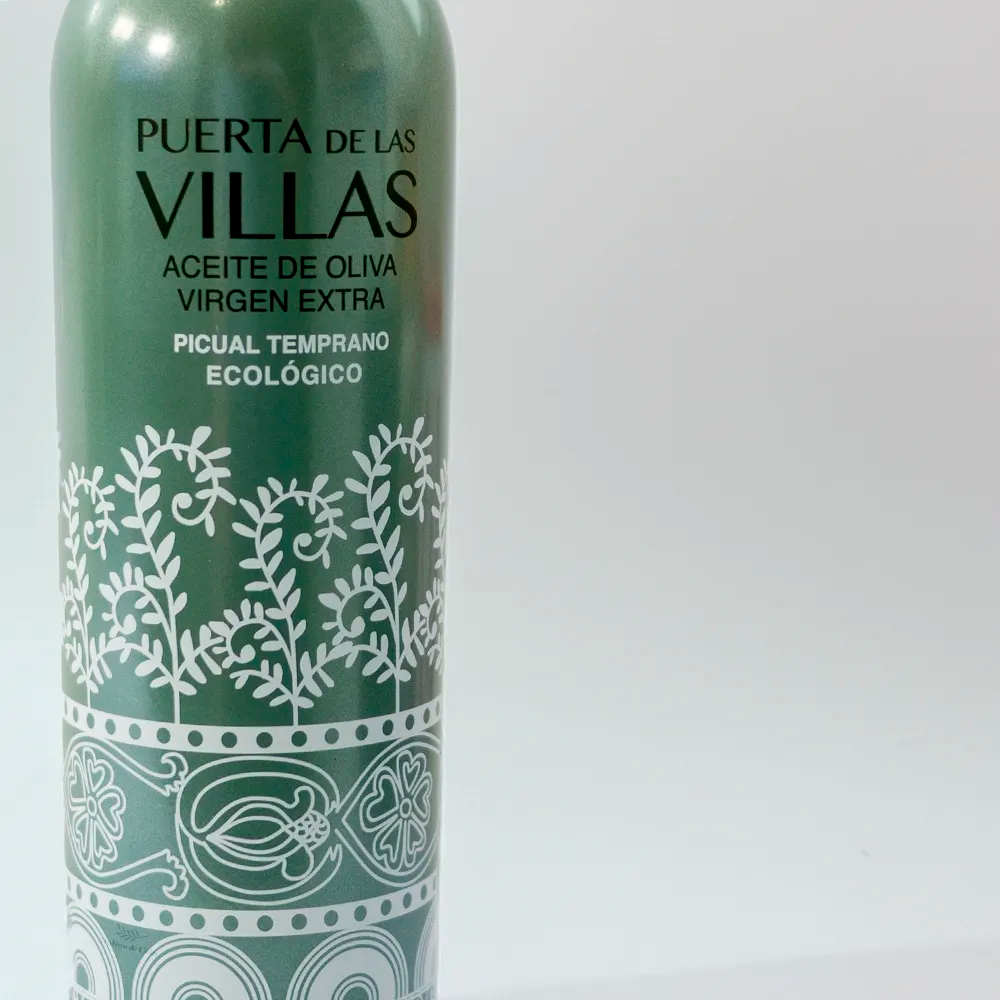 Puerta de las villas Picual Ecologico detalle botella