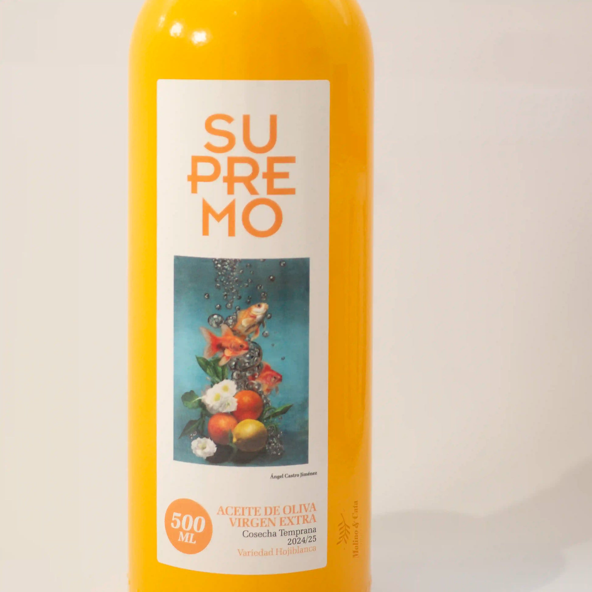 Aceite de Oliva Virgen Extra Premium Supremo Hojiblanca 500ml detalle botella